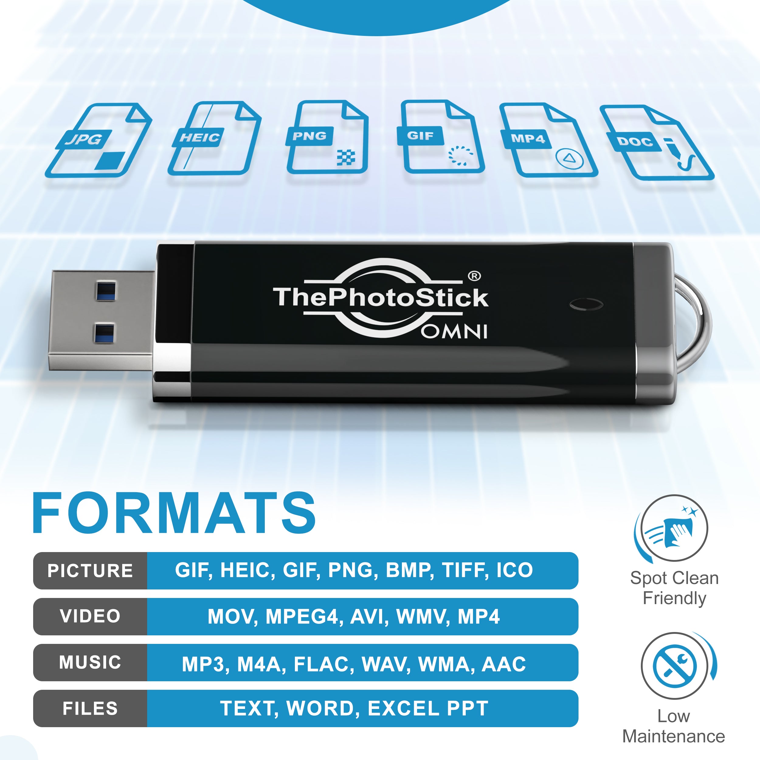 ThePhotoStick® Omni 128GB + Case