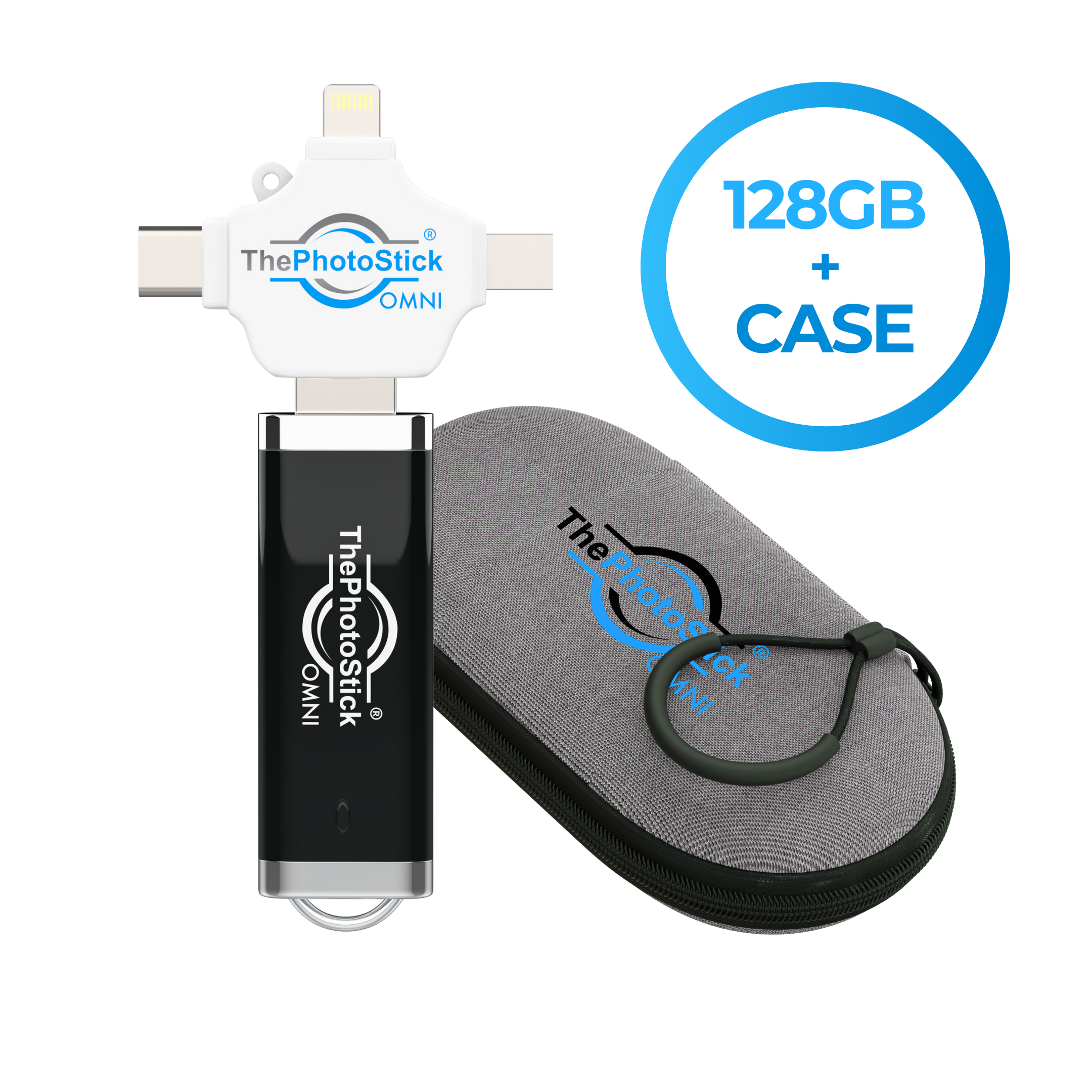 ThePhotoStick® Omni 128GB + Case