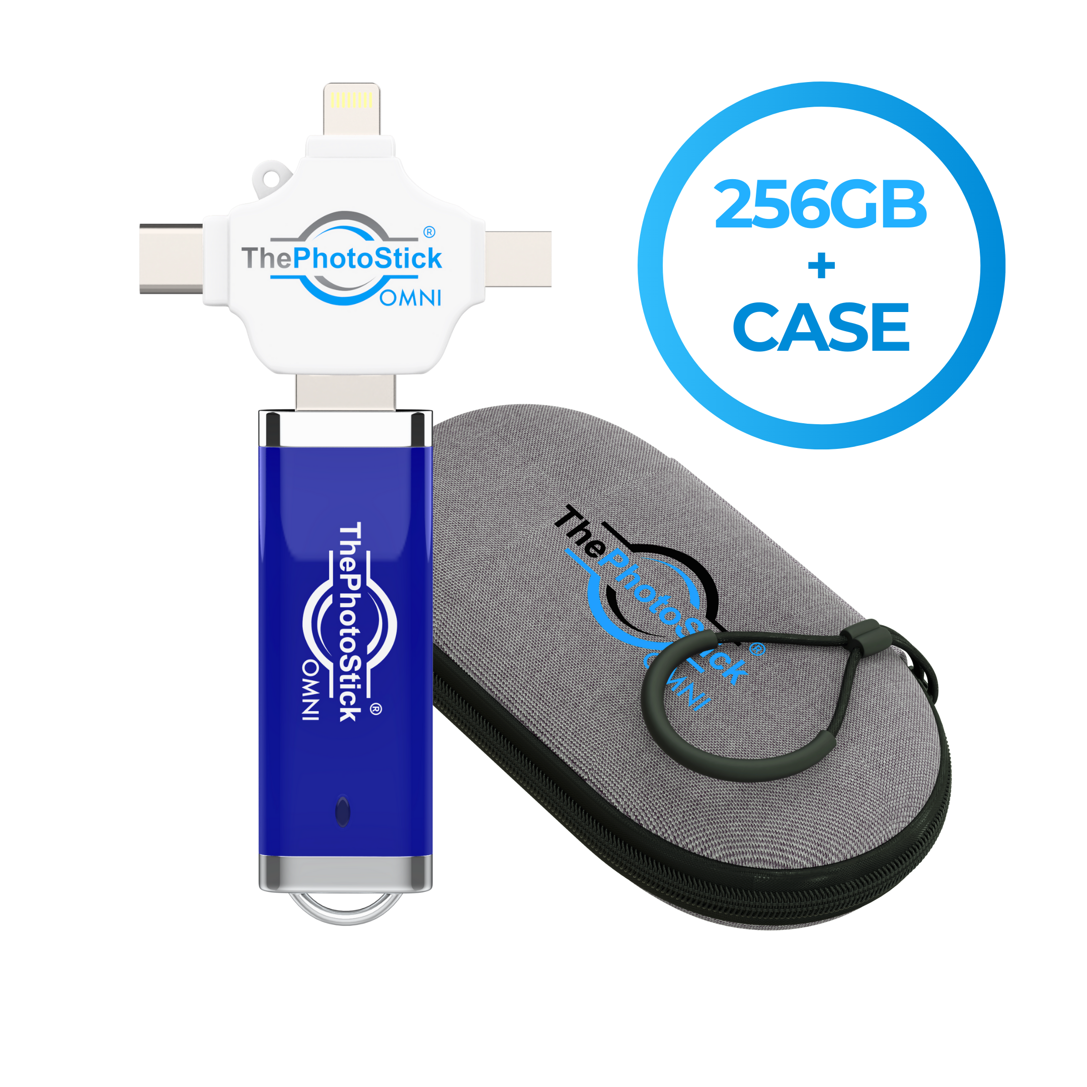 ThePhotoStick® Omni 256GB + Case